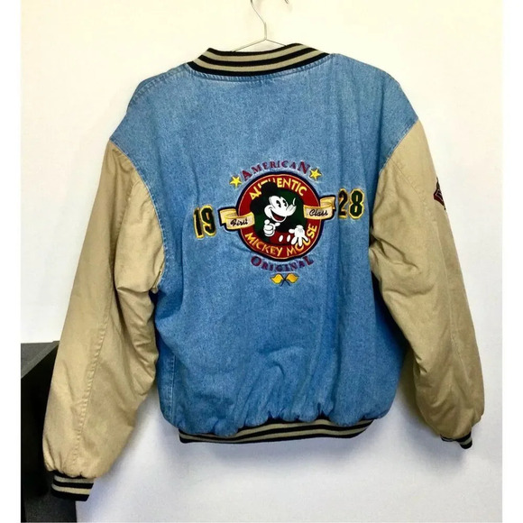 Vintage Disney Mens Blue Mickey Mouse 1928 Varsity American Original Jacket XL - Picture 2 of 15